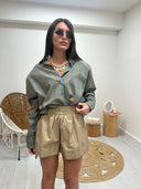 Short in cotone beige
